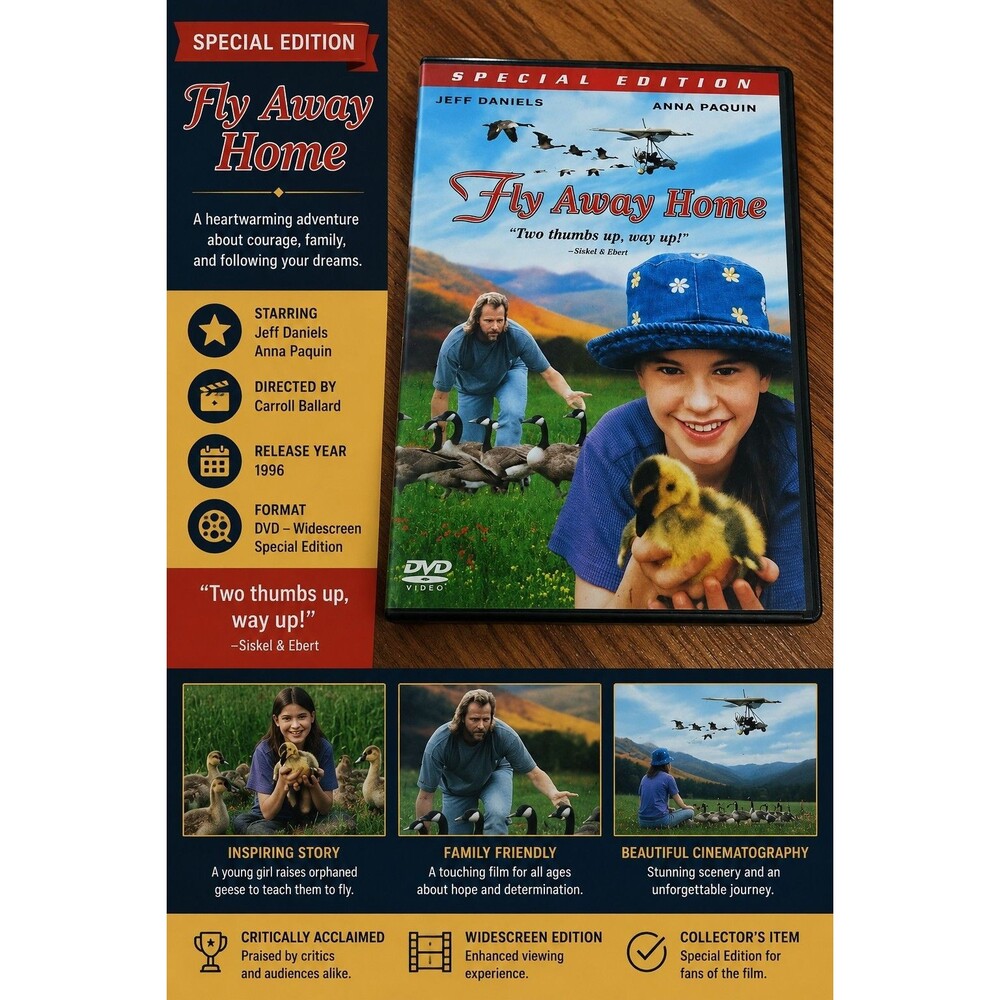 Fly Away Home DVD 1996 Special Edition Jeff Daniels Anna Paquin Widescreen